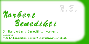 norbert benedikti business card